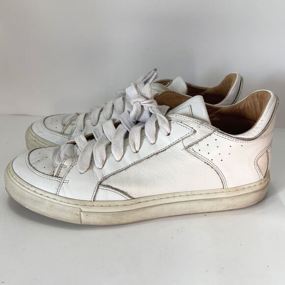 MM6 MAISON MARTIN MARGIELA Leather Low Top Sneakers in White Size 39.5/9.5 - Picture 6 of 15